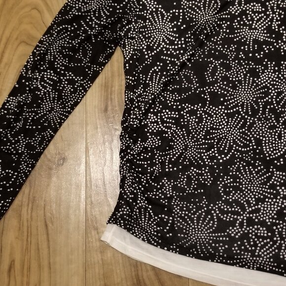 New Kenneth Cole Coquette Ruched Layered Tee Top M Womens Blouse - Picture 5 of 10